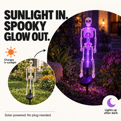 Everlo Skull Solar Garden Stake Light